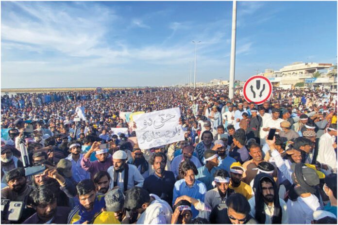 Demonstrators in Gwadar