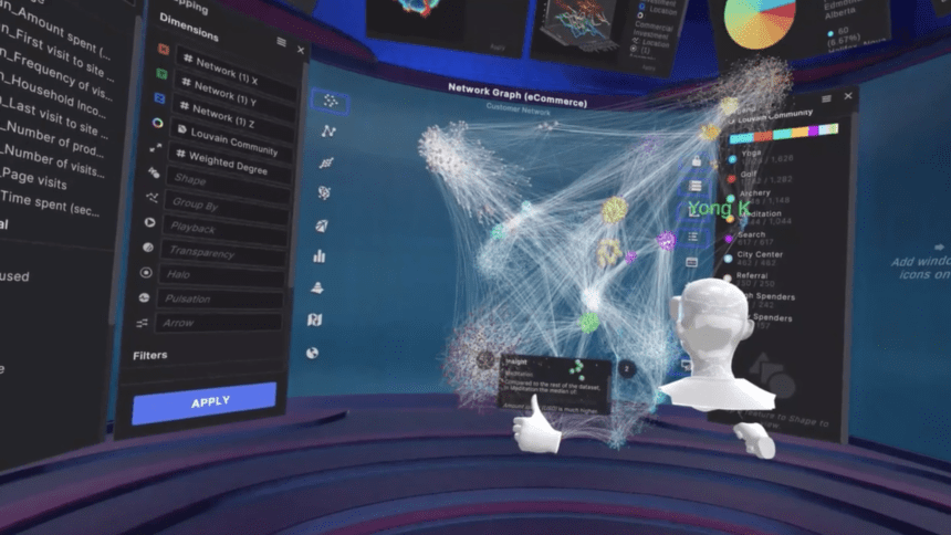 Virtualitics software makes it possible to visualize data in VR. | Image: Virtualitics Inc.
