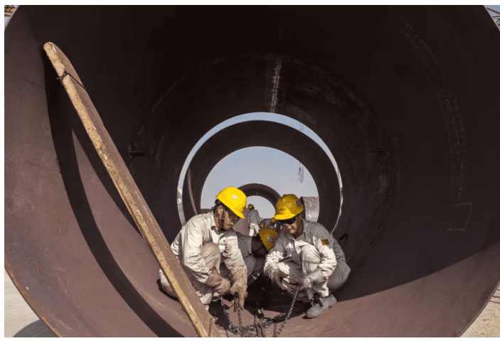 Chinese workers during construction of the Thar power plant in Pakistan. The facility has helped to alleviate crippling power shortages in the country ©
Asim Hafeez/Bloomberg