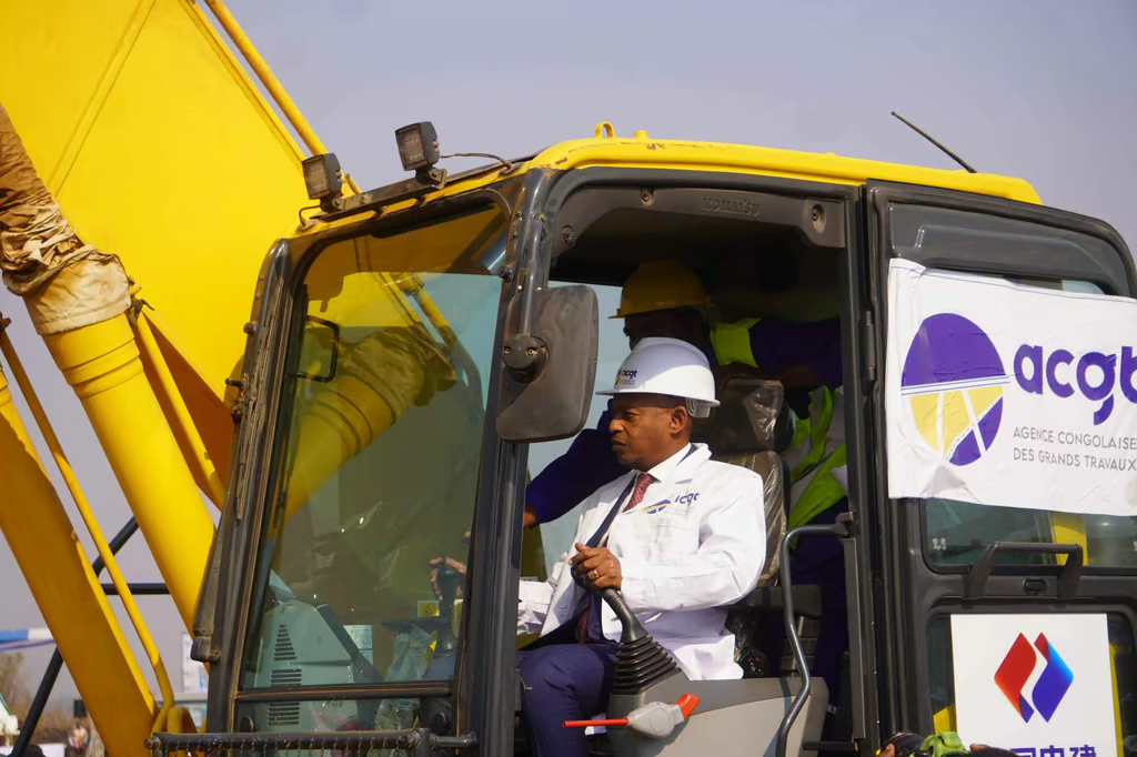 Alexis Gisaro Muvuni, the DRC’s state minister for infrastructure and public works, at the launch of the project in Nguba, Lualaba province. Photo: Xinhua
