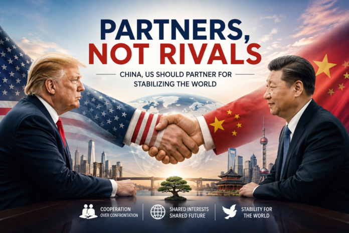 China, US Should Partner for Stabilizing the World