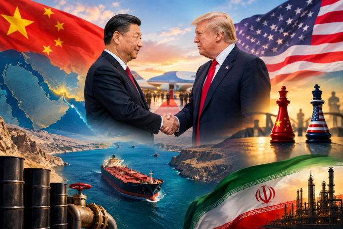 Xi Jinping and Donald Trump amid US-China diplomacy and Strait of Hormuz tensions